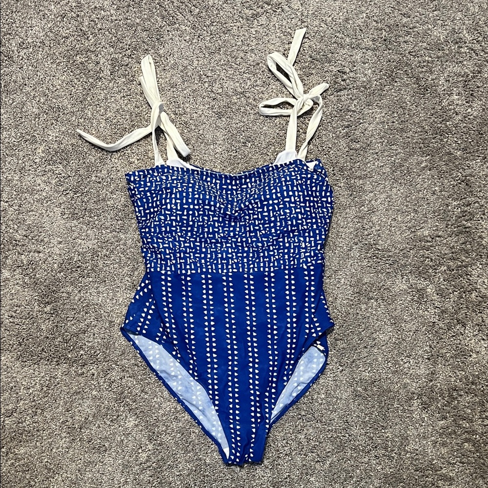 Summersalt Blue and White Women's One Piece Swimsuit